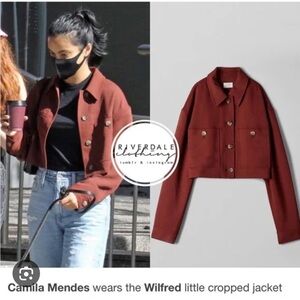 Aritzia wilfred little cropped jacket in rust NWT xs.